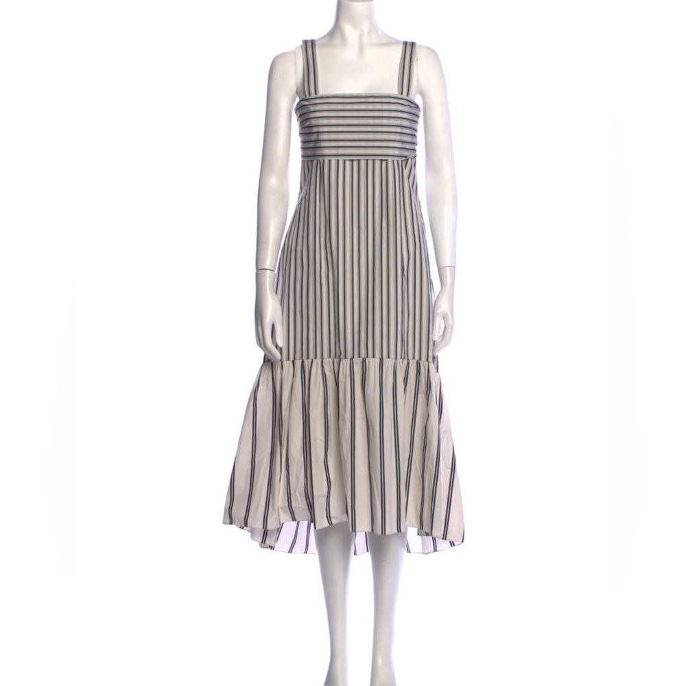 THEORY striped tie back midi dress